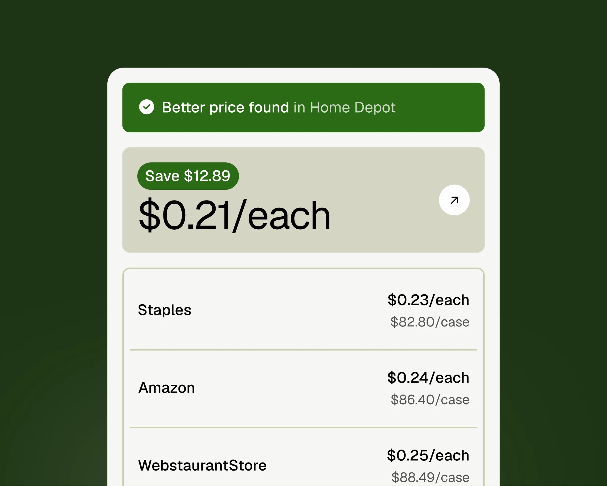 Spend companion — better price found, save $12.89 on paper towels