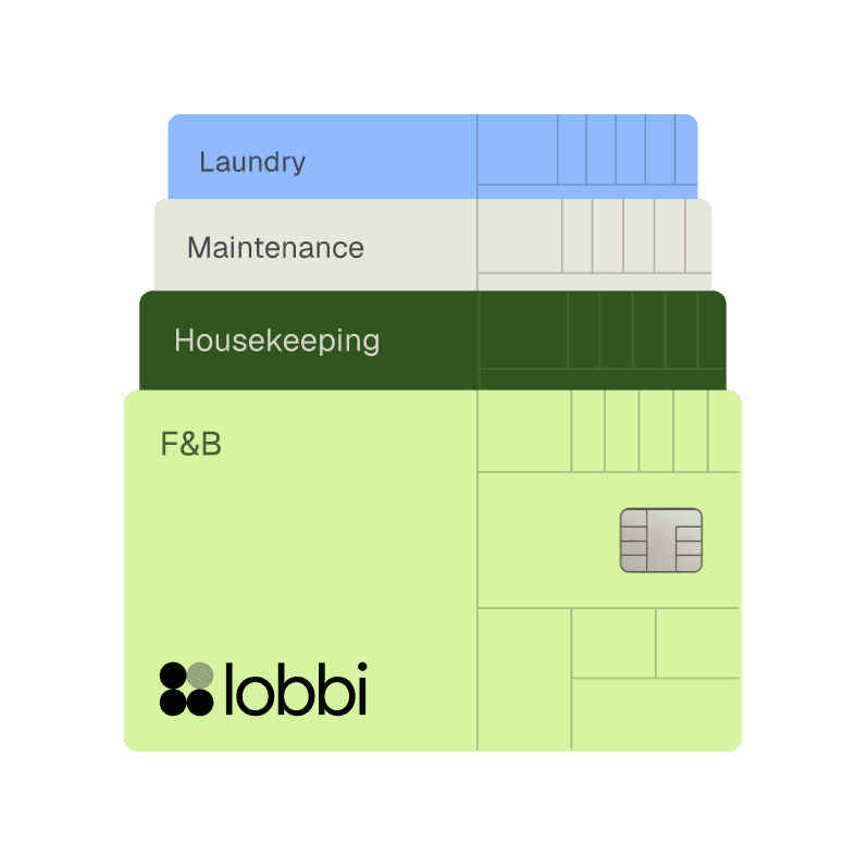Lobbi card — spend categorized by department